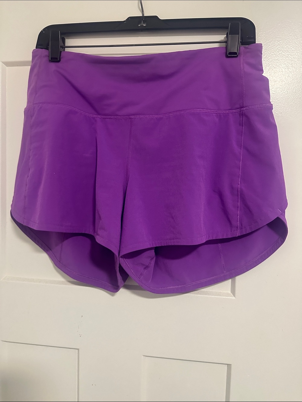 Purple Lululemon Speedup High Rise 4 inch inseam shorts